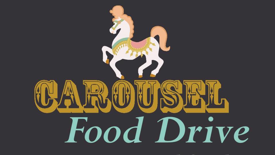 Graphic of carousel horse with event title.