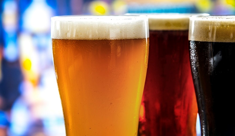 Photo of beer full beer glasses.