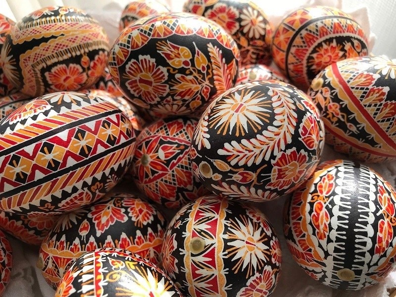 Photo of painted eggs.