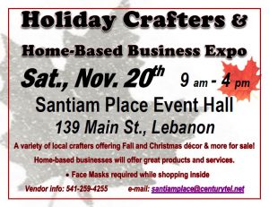 Holiday Crafters Market & Home-Based Business Expo @ Santiam Place Event Hall | Lebanon | Oregon | United States