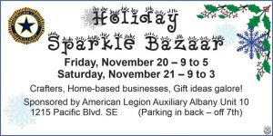 Holiday Sparkle Bazaar @ American Legion Post 10, Albany | Albany | Oregon | United States