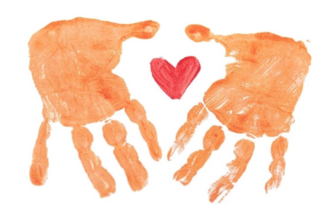 handprints with heart