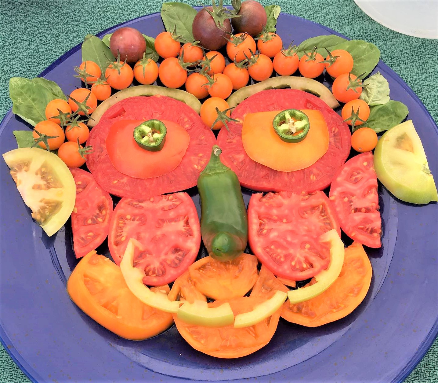 Photo of face made from vegetables