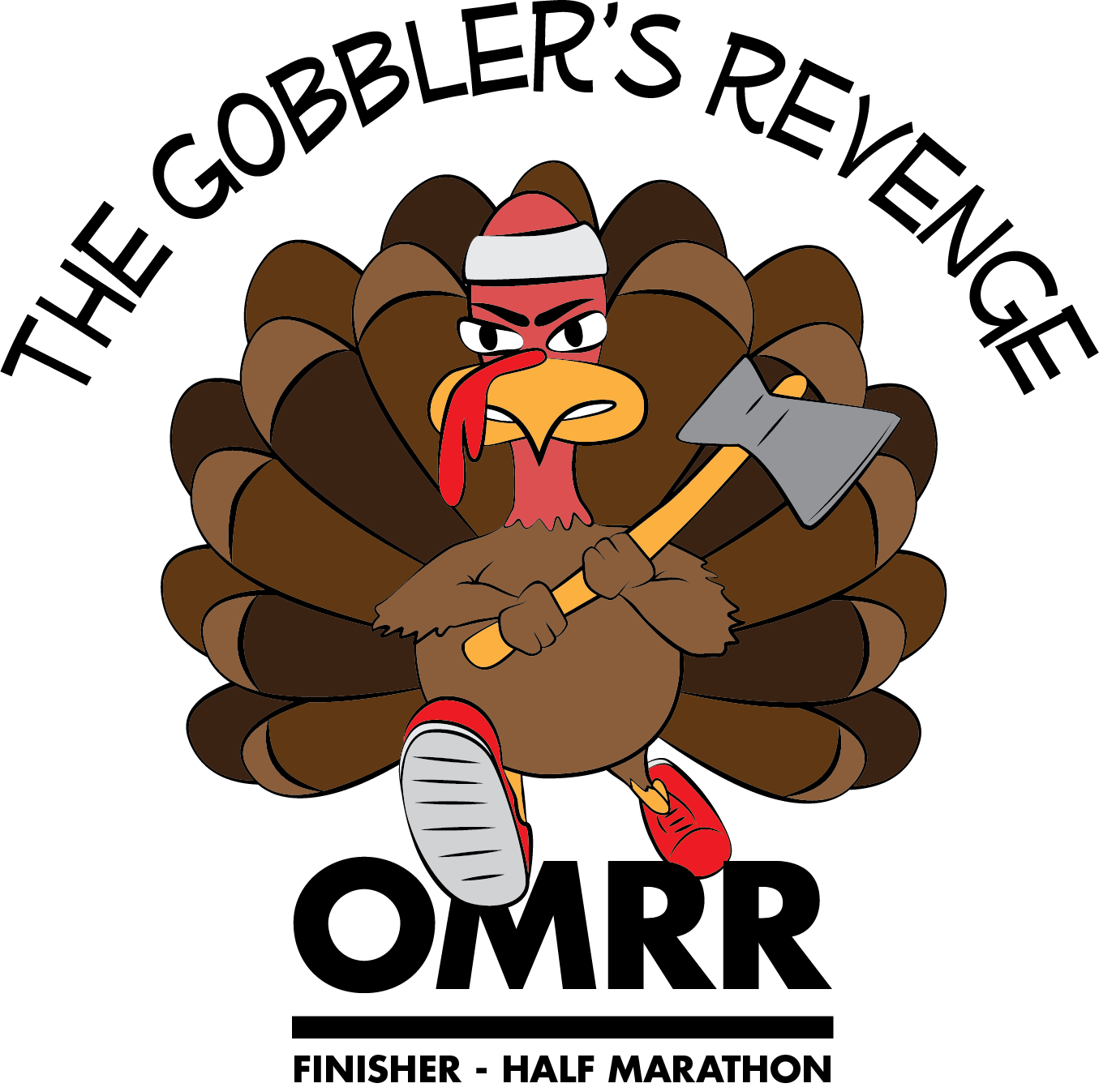 illustration of angry turkey carrying an ax
