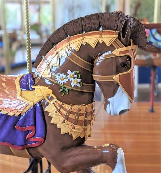 Horse ride at Historic Carousel of Albany, Oregon