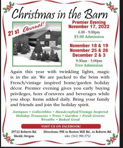 Christmas in the Barn @ The Barn | Shedd | Oregon | United States