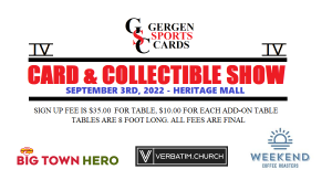 Card & Collectible Show – Gergen Sports Cards @ Heritage Mall | Albany | Oregon | United States