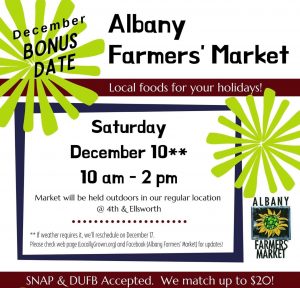 December Bonus Farmers' Market @ Albany Farmers' Market | Albany | Oregon | United States
