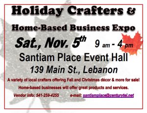 Holiday Crafters & Home-Based Business Expo @ Santiam Place Event Hall | Lebanon | Oregon | United States