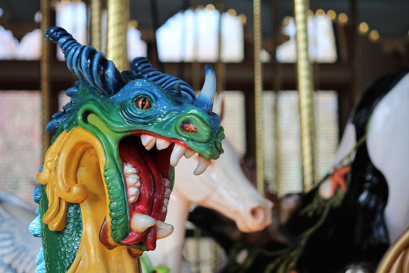 Dragon carving at the Albany Carousel