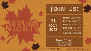 Autumn Nights Trunk-Or-Treat @ Hope Church | Albany | Oregon | United States