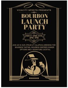 Vivacity Spirits presents a Bourbon Launch Party at Calapooia Brewing @ Calapooia Brewing Company | Albany | Oregon | United States