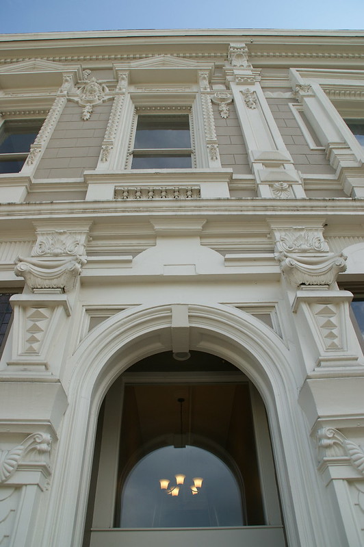 photo of the Flinn Block building taken in the perspective of looking up